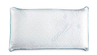 Natu-Cool - Mid: almohada viscoelástica con ribete azul, vista frontal