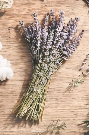 Detalle de lavanda recortado de la fotografía original de materiales Mediterranean