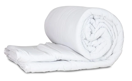 Relleno nórdico 400 g de fibra: vista del relleno blanco enrollado