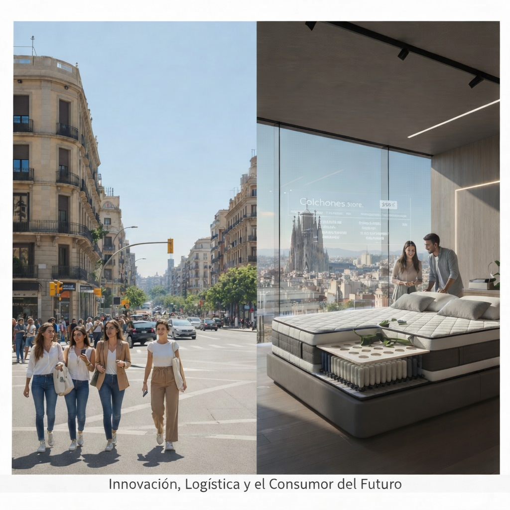 Innovación en la venta y logística de colchones en Barcelona, combinando movilidad urbana y tecnología avanzada para ofrecer al consumidor del futuro una experiencia de descanso moderna y eficiente.